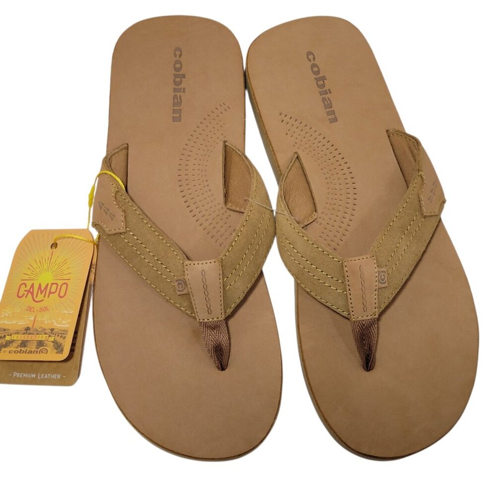 Cobian Lazo Flip Flop Sandals Men Size 11 CAMPO DEL SOL Tan Leather Arch Support - Picture 9 of 16
